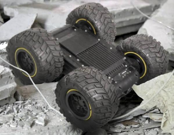 资料图：“圣甲虫”机器人，此时为加装轮胎行走装置的状态。