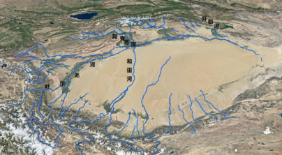 塔里木河水系形态图片