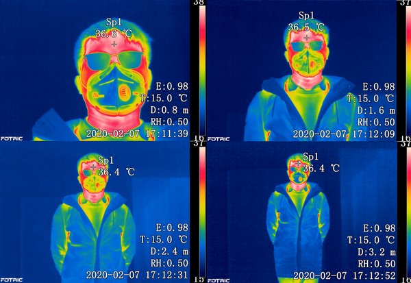 FOTRIC在不同距离测试的温度数据